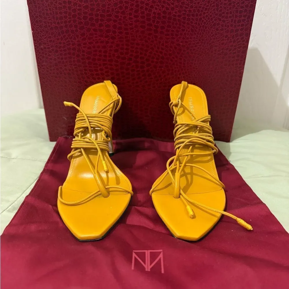 TAMARA MELLON Yellow Strappy Women's Sandals US-7.5 NWT